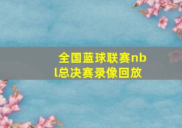 全国蓝球联赛nbl总决赛录像回放