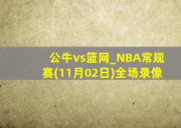 公牛vs篮网_NBA常规赛(11月02日)全场录像