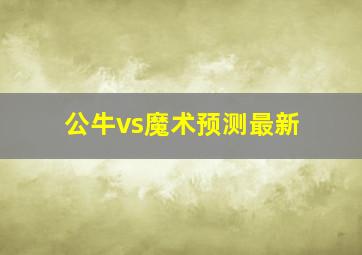 公牛vs魔术预测最新