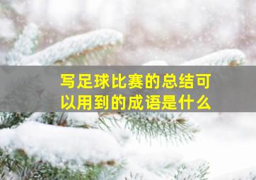 写足球比赛的总结可以用到的成语是什么