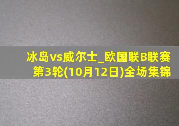 冰岛vs威尔士_欧国联B联赛第3轮(10月12日)全场集锦