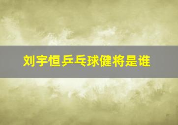 刘宇恒乒乓球健将是谁