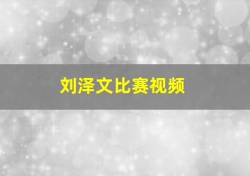 刘泽文比赛视频