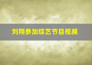 刘翔参加综艺节目视频