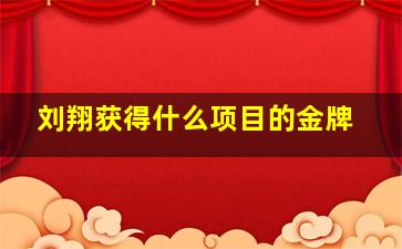 刘翔获得什么项目的金牌