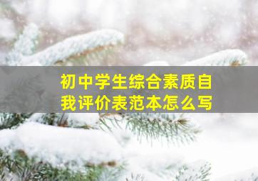 初中学生综合素质自我评价表范本怎么写