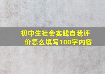 初中生社会实践自我评价怎么填写100字内容