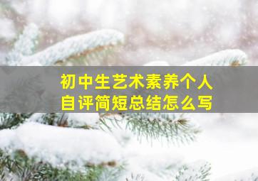 初中生艺术素养个人自评简短总结怎么写