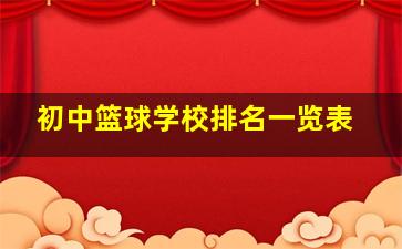 初中篮球学校排名一览表