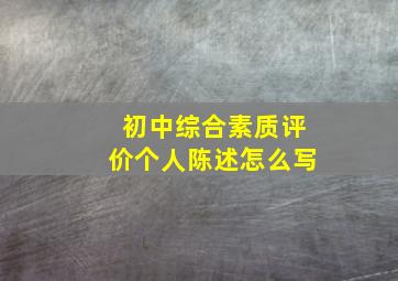 初中综合素质评价个人陈述怎么写