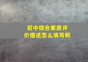 初中综合素质评价描述怎么填写啊