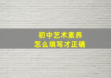 初中艺术素养怎么填写才正确