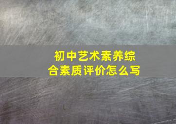 初中艺术素养综合素质评价怎么写