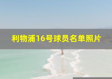 利物浦16号球员名单照片