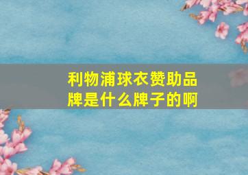 利物浦球衣赞助品牌是什么牌子的啊