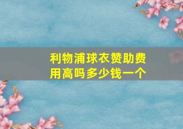 利物浦球衣赞助费用高吗多少钱一个