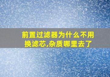 前置过滤器为什么不用换滤芯,杂质哪里去了