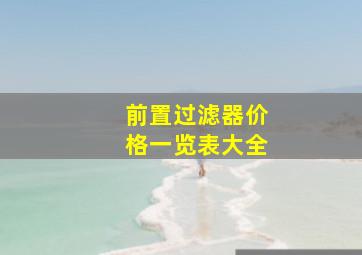 前置过滤器价格一览表大全