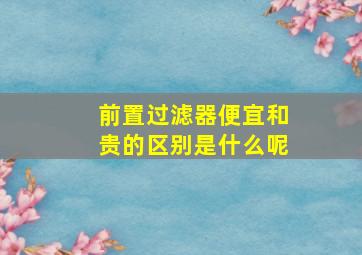 前置过滤器便宜和贵的区别是什么呢