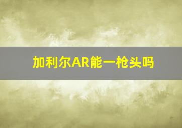 加利尔AR能一枪头吗