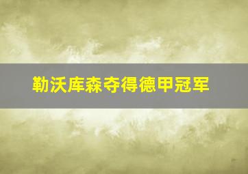 勒沃库森夺得德甲冠军