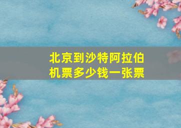 北京到沙特阿拉伯机票多少钱一张票