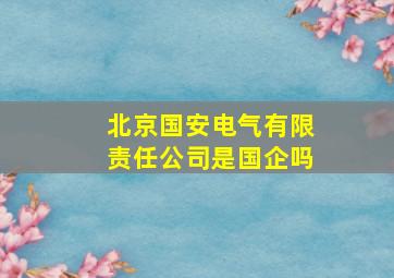 北京国安电气有限责任公司是国企吗