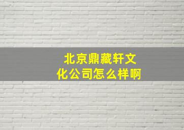 北京鼎藏轩文化公司怎么样啊