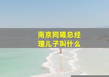 南京同曦总经理儿子叫什么