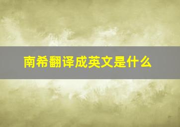 南希翻译成英文是什么