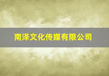 南泽文化传媒有限公司