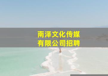 南泽文化传媒有限公司招聘