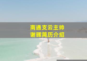 南通支云主帅谢晖简历介绍