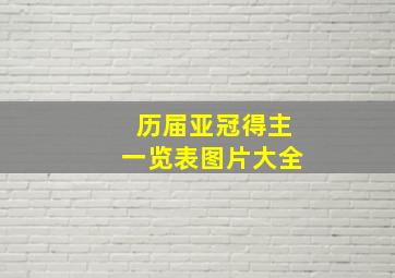 历届亚冠得主一览表图片大全