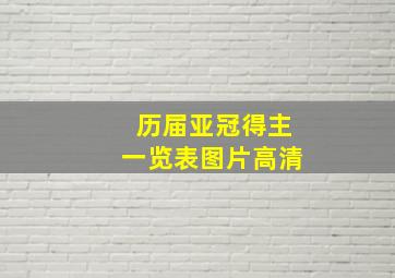 历届亚冠得主一览表图片高清