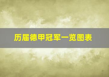 历届德甲冠军一览图表