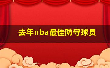 去年nba最佳防守球员