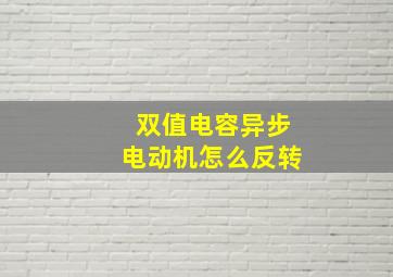 双值电容异步电动机怎么反转