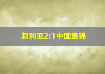 叙利亚2:1中国集锦