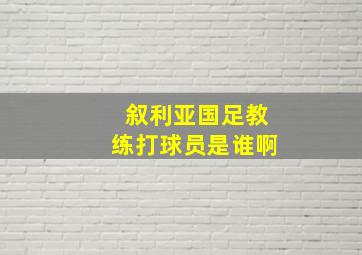 叙利亚国足教练打球员是谁啊