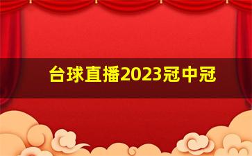 台球直播2023冠中冠