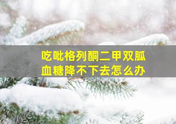 吃吡格列酮二甲双胍血糖降不下去怎么办