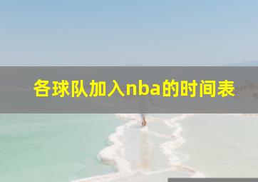 各球队加入nba的时间表