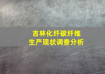 吉林化纤碳纤维生产现状调查分析