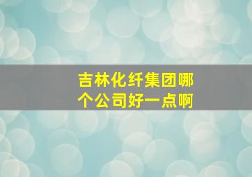 吉林化纤集团哪个公司好一点啊