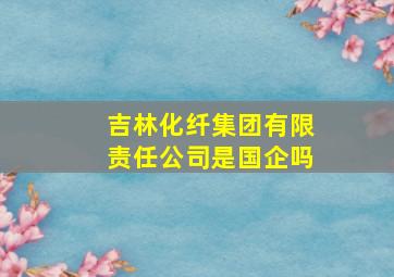 吉林化纤集团有限责任公司是国企吗