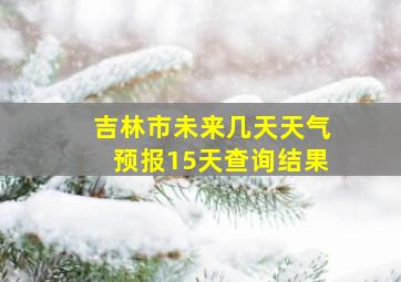 吉林市未来几天天气预报15天查询结果