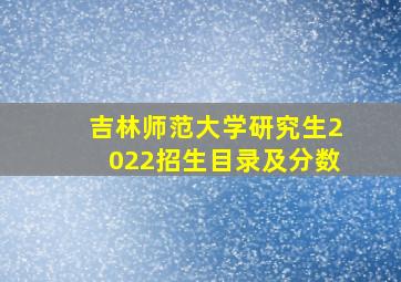 吉林师范大学研究生2022招生目录及分数