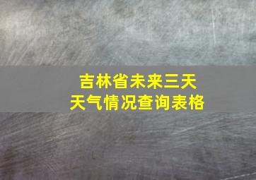 吉林省未来三天天气情况查询表格