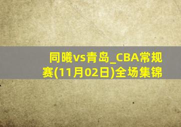 同曦vs青岛_CBA常规赛(11月02日)全场集锦